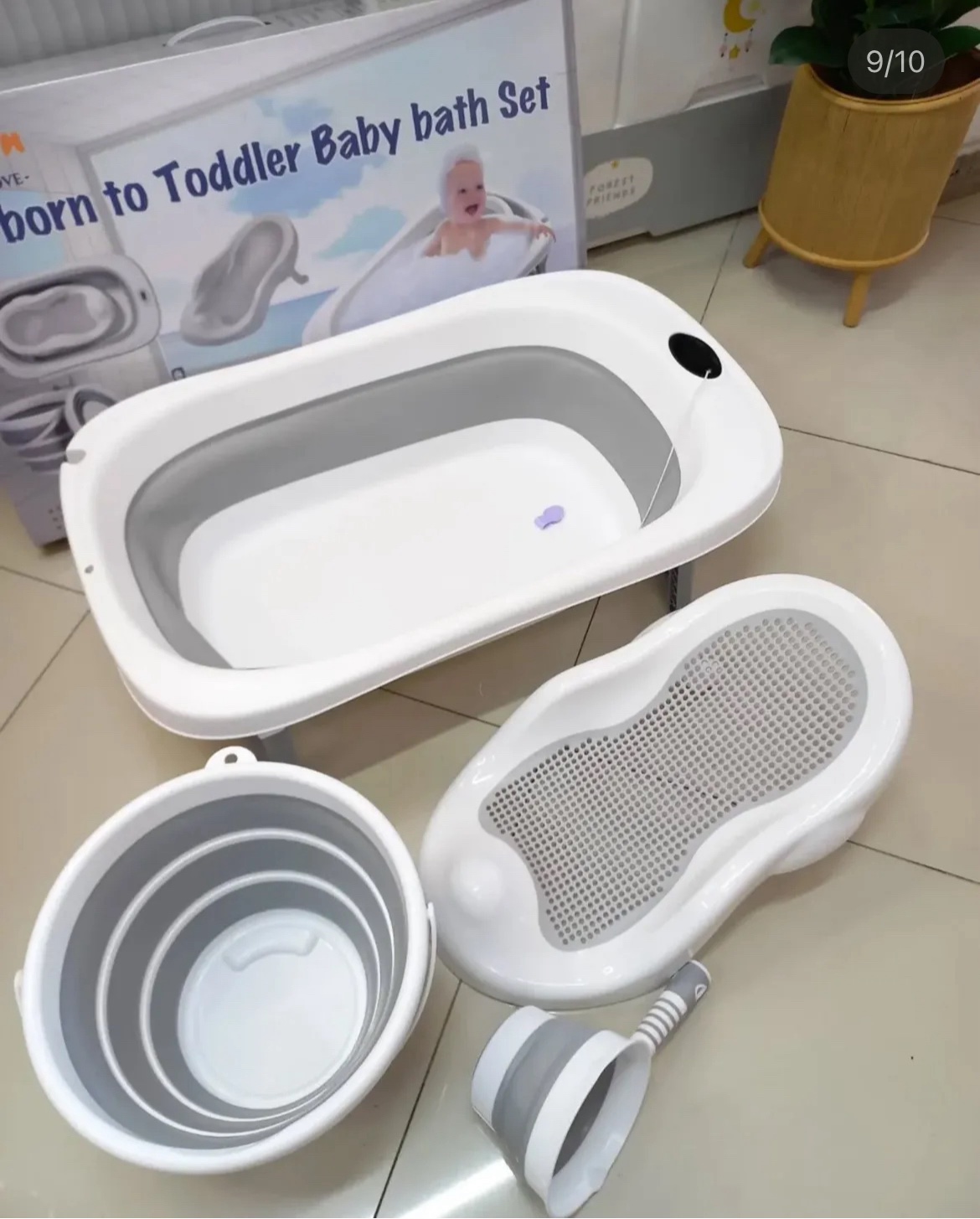 Ensemble baignoire pliable 4 pcs