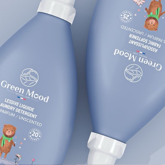 Lessive pour bébé Green Mood Organics - Non parfumée - Ecologique Hypoallergénique - Liquide - 1000 ml – Image 2