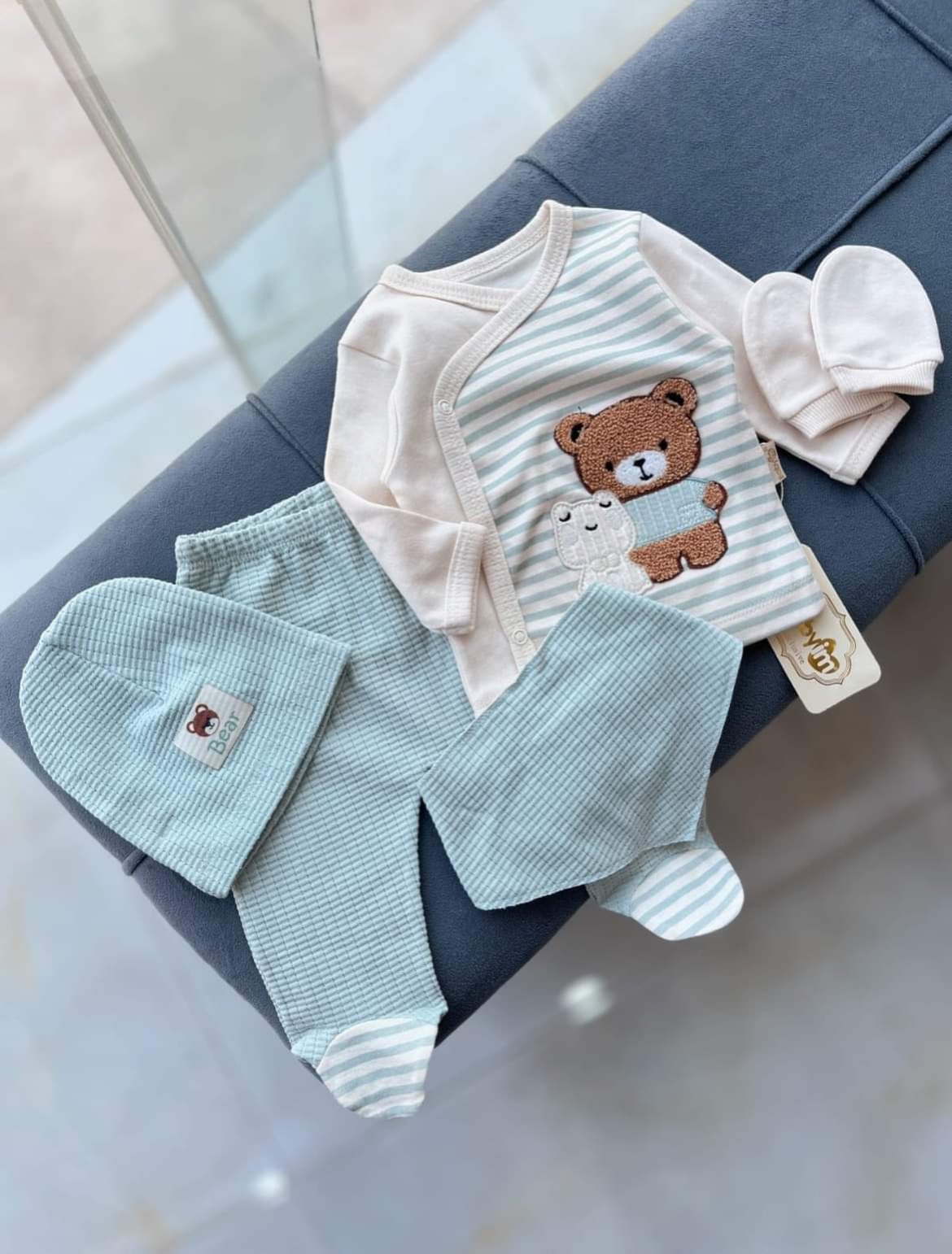 Babyim Ensemble 5pcs ours 🐻 Coton 0-3mois