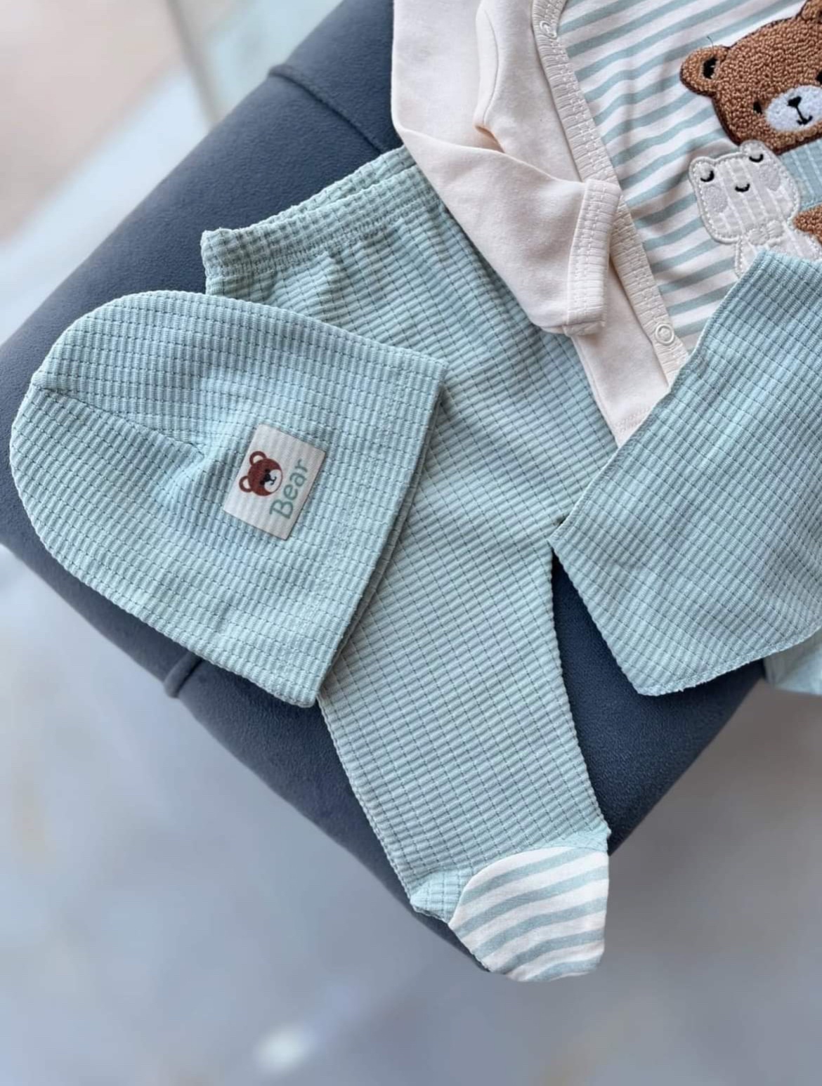 Babyim Ensemble 5pcs ours 🐻 Coton 0-3mois – Image 3