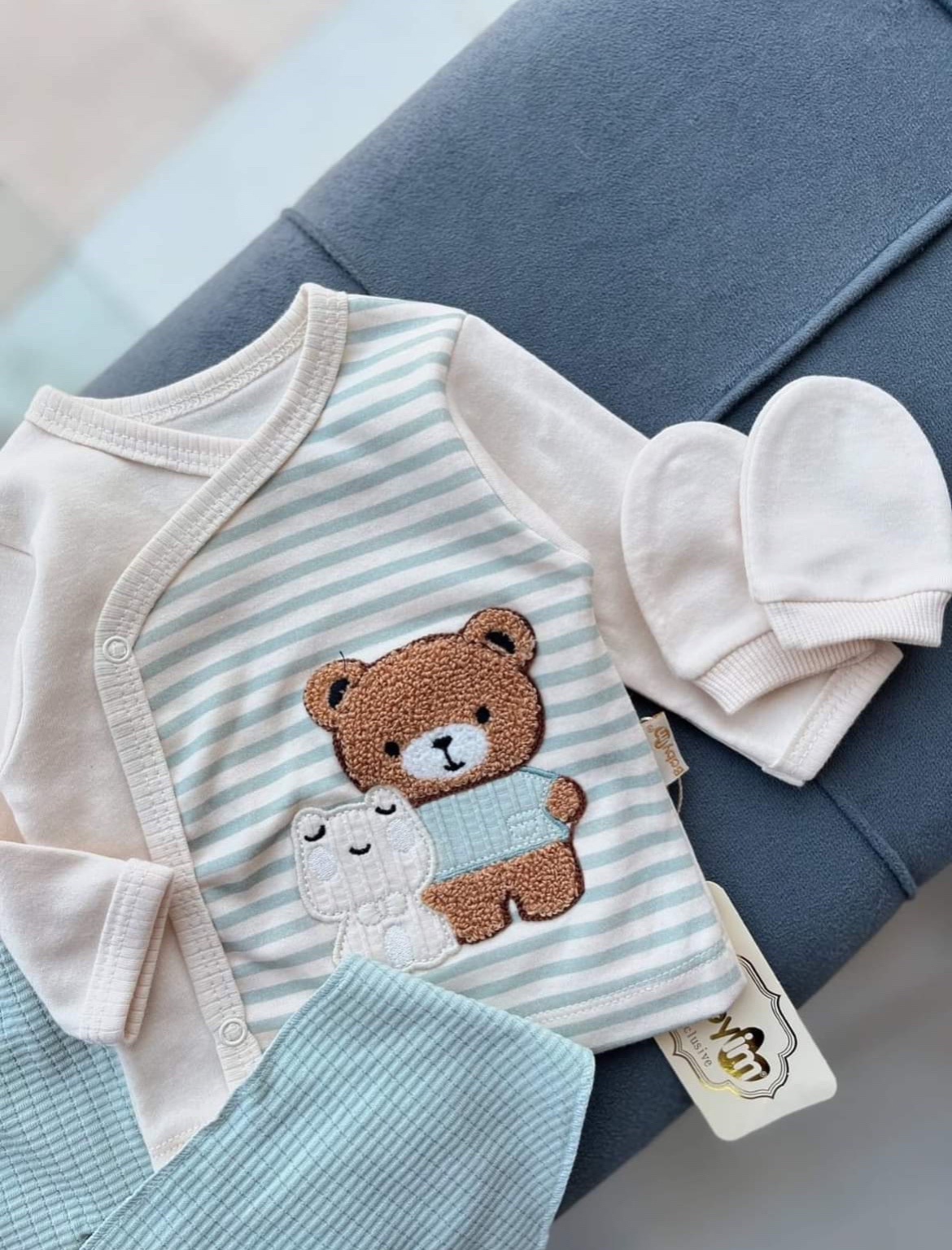 Babyim Ensemble 5pcs ours 🐻 Coton 0-3mois – Image 2