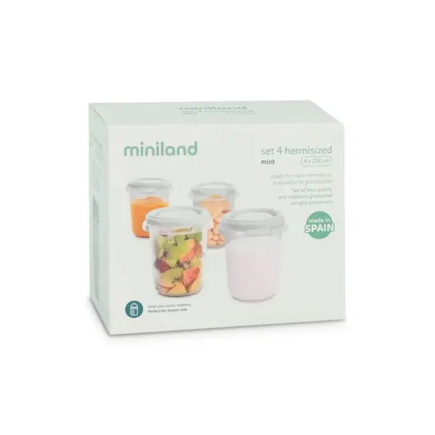 Miniland Set 4 pots de conservation Mint