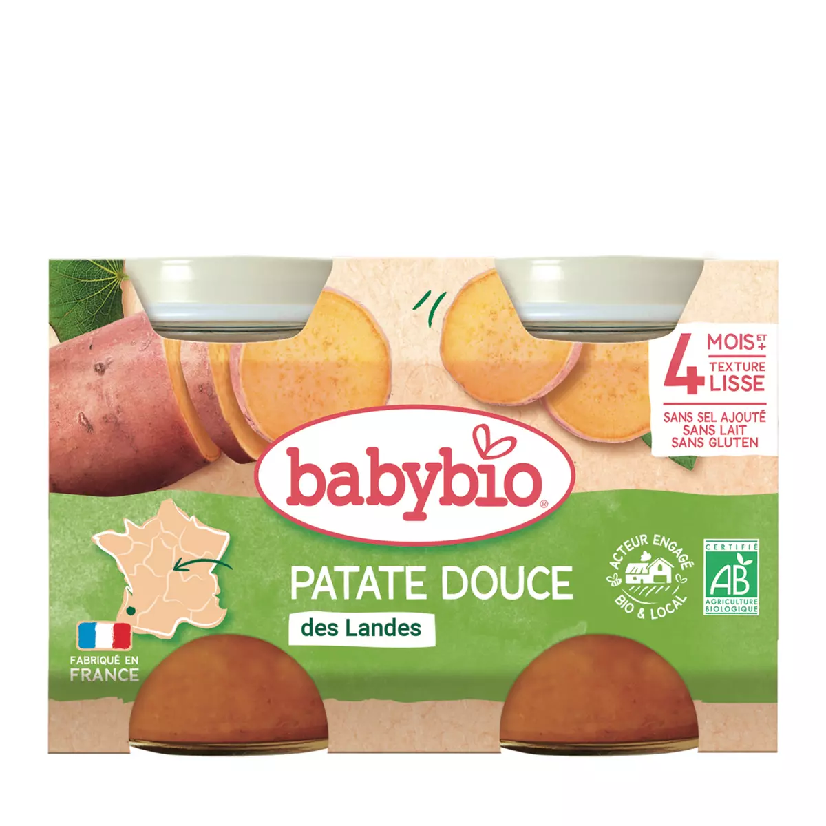 Babybio Patate Douce des Landes 2x130g