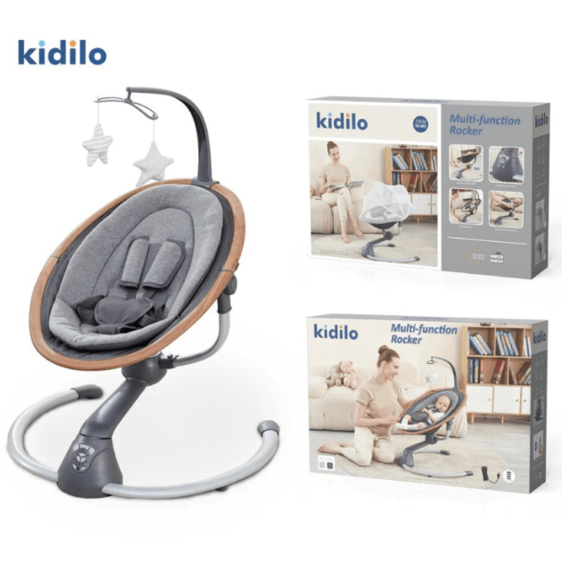 Balançoire Électrique - Kidiloo- Multifonctionnelle - Bluetooth - Télécommande - 6 Modes de Balancement