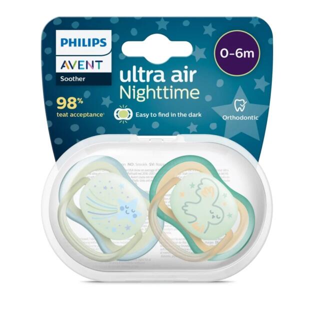 Philips Avent Sucette Ultra Air Night 0-6m Garçon