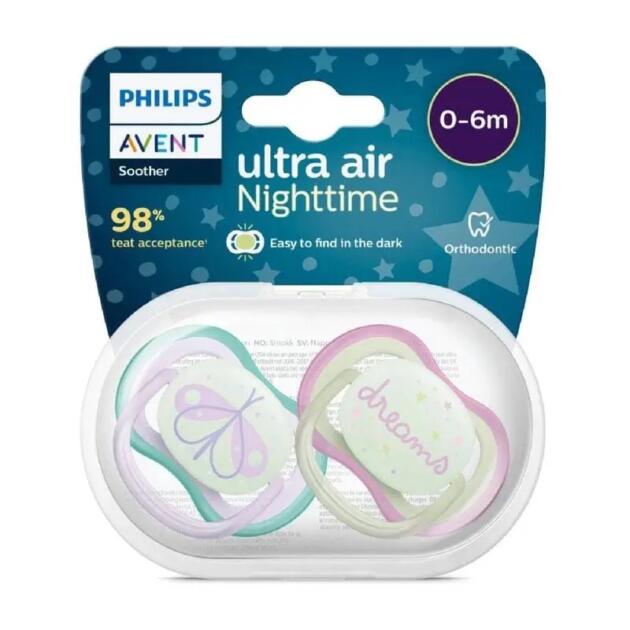 Philips Avent Sucette Ultra Air Night 0-6m Fille