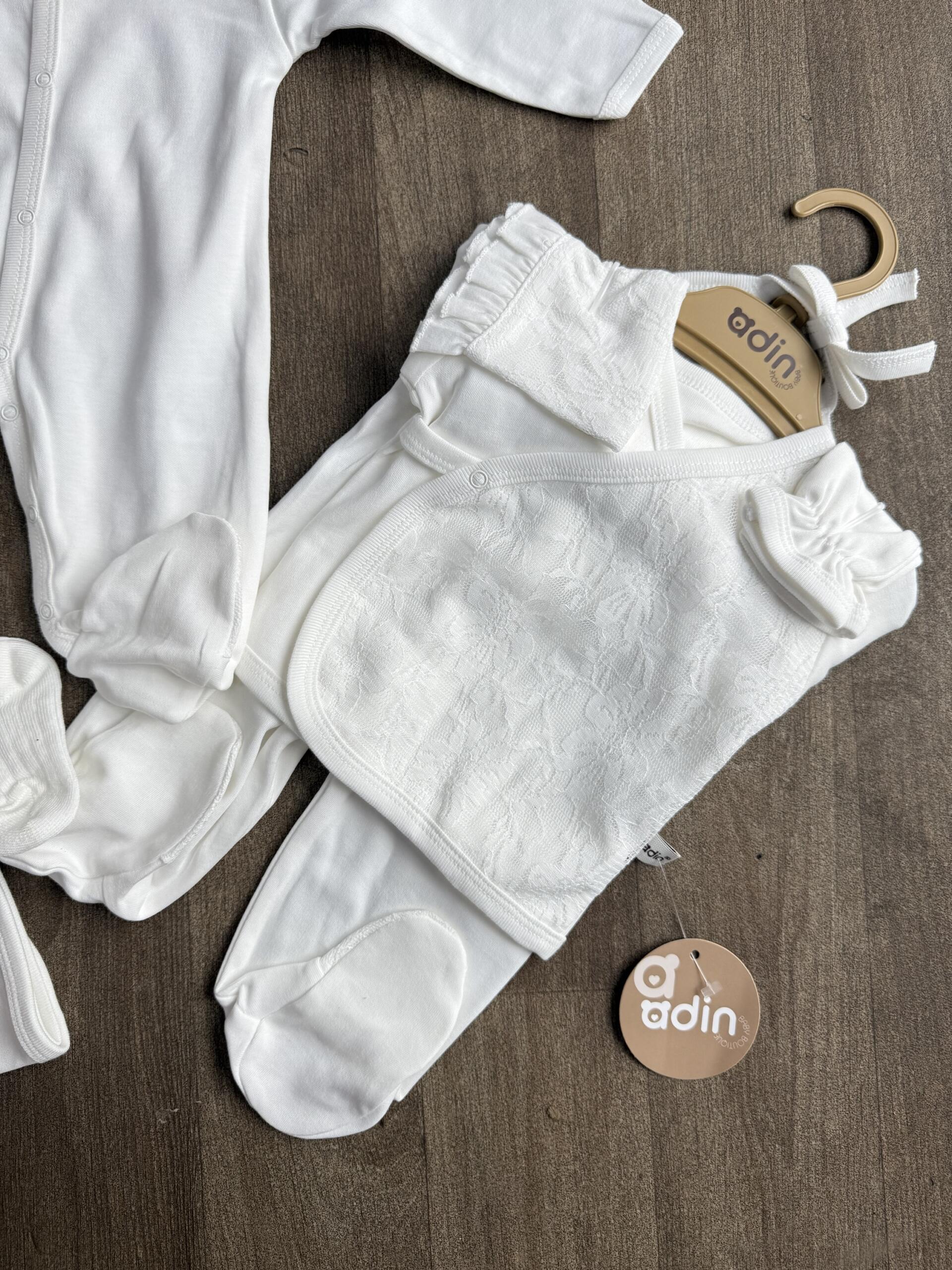 Adin ensemble naissance 8pcs Coton -fille – Image 2