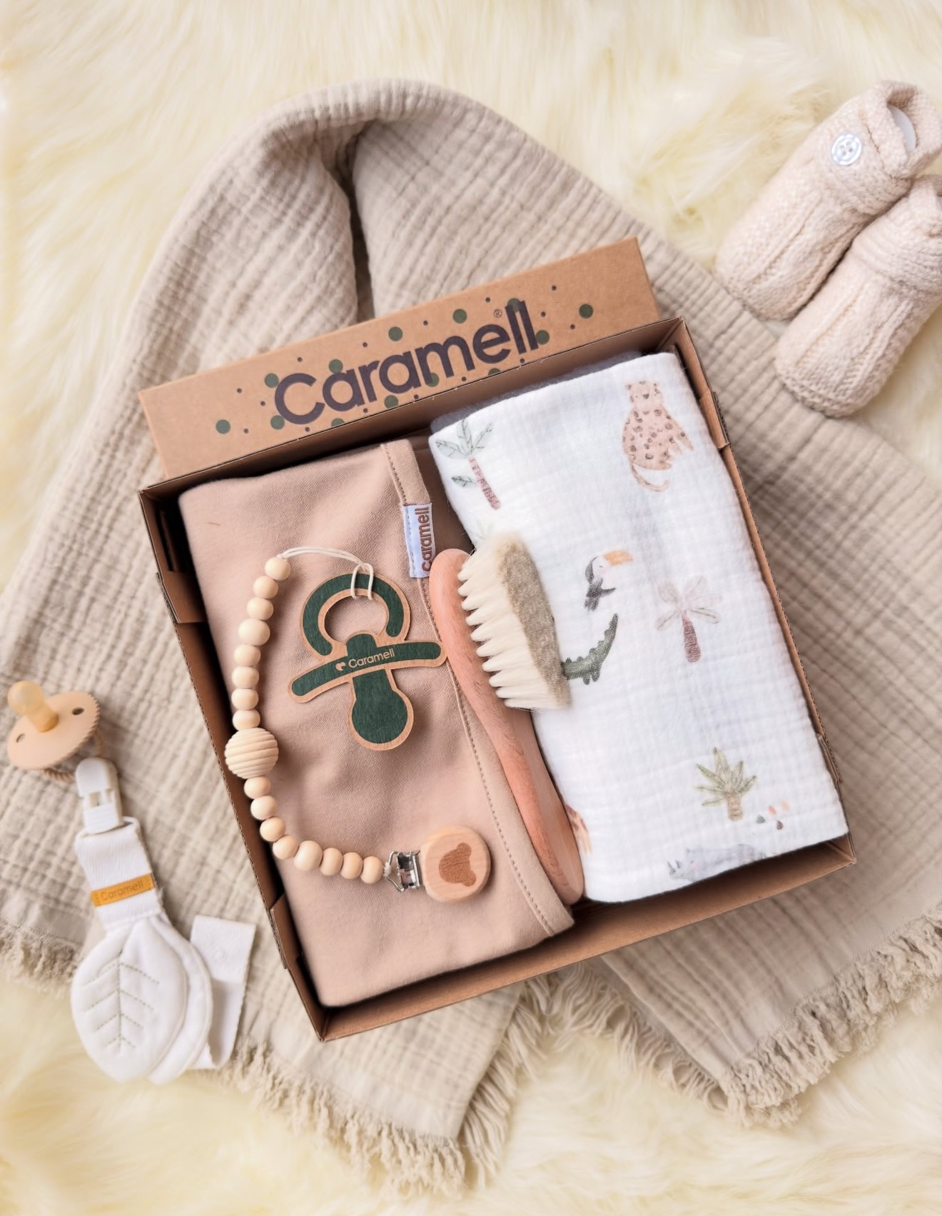 Caramell coffret lange bébé - Beige