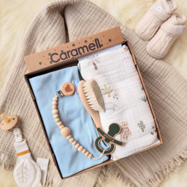 Caramell coffret lange bébé- Bleu