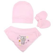 Ensemble bonnet moufles et bavoir – Bebekevi